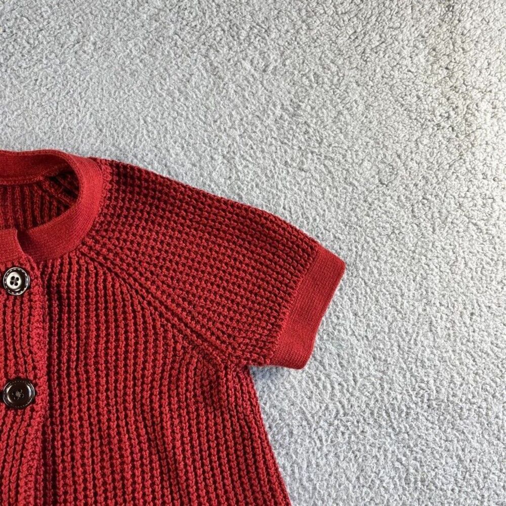 NEW‎ Banana Republic Cardigan Sweater Womens Small Red Angora Blend Chunky - Picture 5 of 16